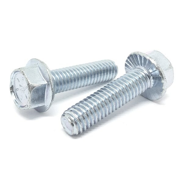 Boltsandnuts.Com Grade 8, 1/2"-13 Flange Bolt, Zinc Plated 2 in L, 5 PK 50C200SFS8Z-5 - main